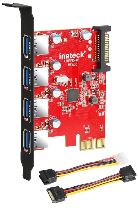 Inateck Superspeed 4 Ports PCI-E to USB 3.0 Expansion Card - Interface ...