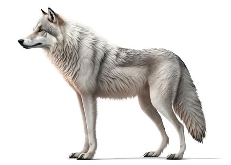 White wolf side profile on isolated background | Premium AI-generated image