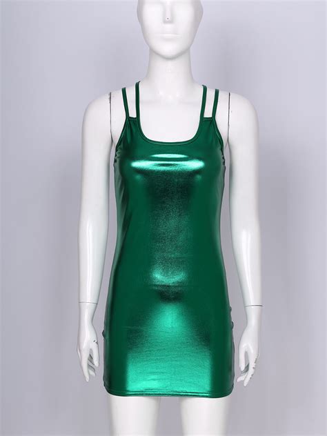 Womens Sexy Leather Party Dress PU Wet Look Exotic | Ubuy India