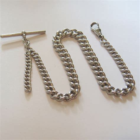 ENGLISH STERLING SILVER POCKET WATCH CHAIN - Ashton-Blakey Vintage Watches