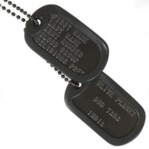 Custom US Military Dog Tag Personalized ID Set. Complete with Chains ...