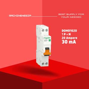 Jual NEW MCB ELCB SCHNEIDER DOMAE 1 PHASE NEW RCBO SLIM 1P+N 30MA 20A ...