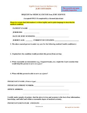 Jury Duty Forms - Fill and Sign Printable Template Online