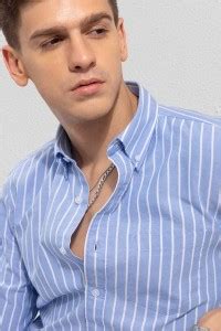 Jai Textiles Men Striped Casual Blue Shirt - Buy Jai Textiles Men ...