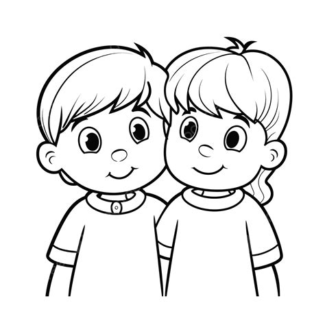 Siblings Colouring Pages