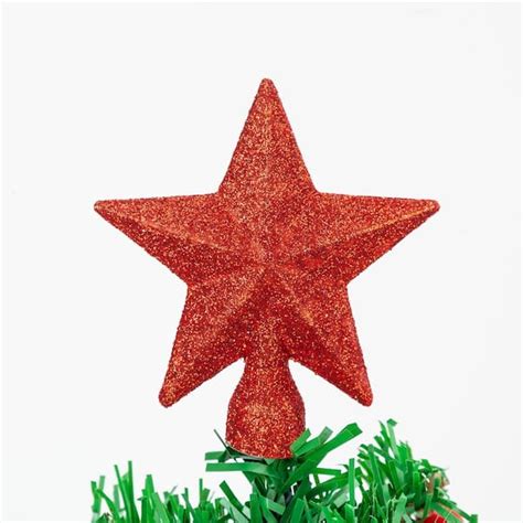 Buy 17.4 in. Tall Green PlasticandMetal Pre-Lit Tabletop Christmas Tree ...