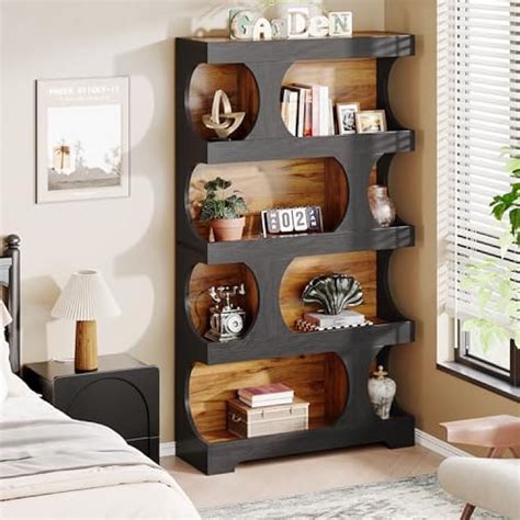 Tribesigns 71 Tall Bookcase, 4-Tier S-Shaped India | Ubuy