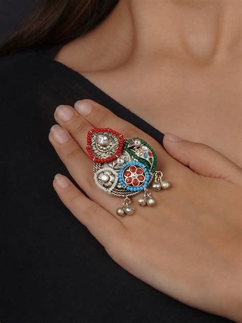 Buy Jadau Kundan Rings Online | Big Kundan Rings | Gold Plated Rings ...