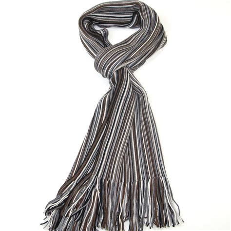 Men's Extra Fine Striped Merino Wool Scarf – LOVARZI