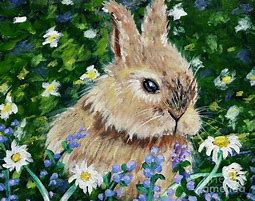 Image result for Bunny Rabbit Oil Painting