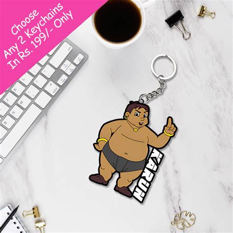Chhota Bheem Characters Keychain or Keyrings with Name - love craft gift