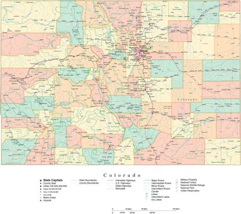 Printable Map Of Colorado Counties And Cities