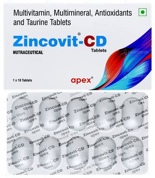 Zincovit Cd Tablet 10 - Uses, Side Effects, Dosage, Price | Truemeds