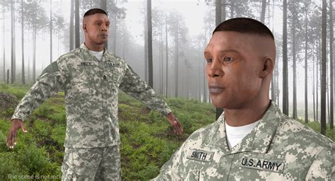 3D US Army Soldier ACU Uniform T-Pose Fur model | 3D Molier International