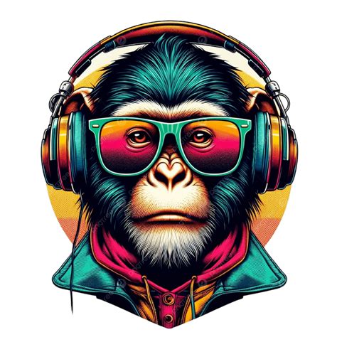 Hip Hop Monkey With Headphone, Hip Hop Monkey, Monkeys With Headphones ...