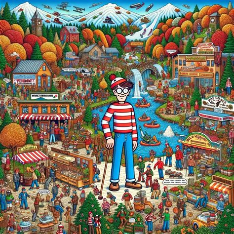 I asked AI to make some Vermont themed Where's Waldo pictures. Here are ...