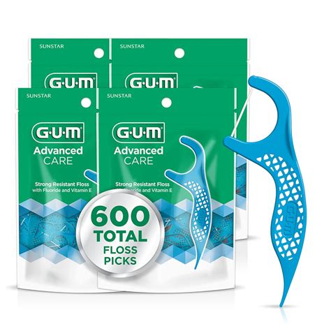 GUM - 888JC Advanced Care Flossers, Fresh Mint, Vitamin E & Fluoride ...