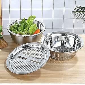 Blossom CreationColanders, 3 in 1 Multipurpose Strainer Drainer Cutter ...