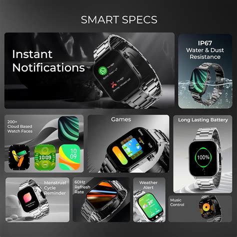 beatXP Unbound Pro 1.96" Super AMOLED Display Bluetooth Calling Smart ...