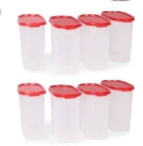 Buy Tupperware Plastic Grocery Container 1100 Ml Pack Of 8 (Multicolor ...