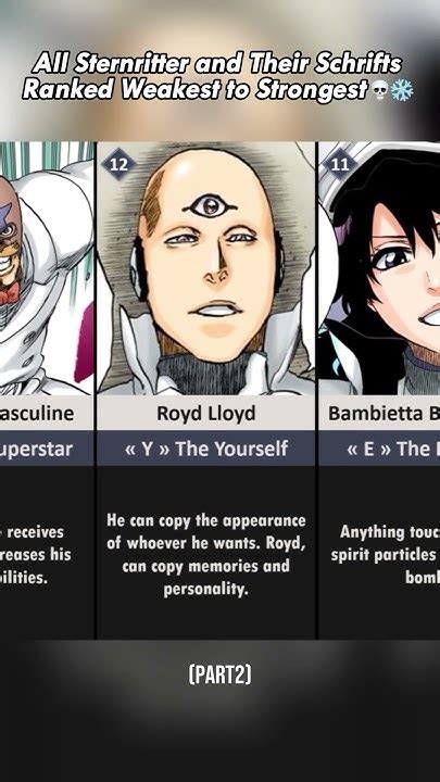 All Sternritter and Their Schrifts Ranked (P2) #bleach #bleachtybw # ...