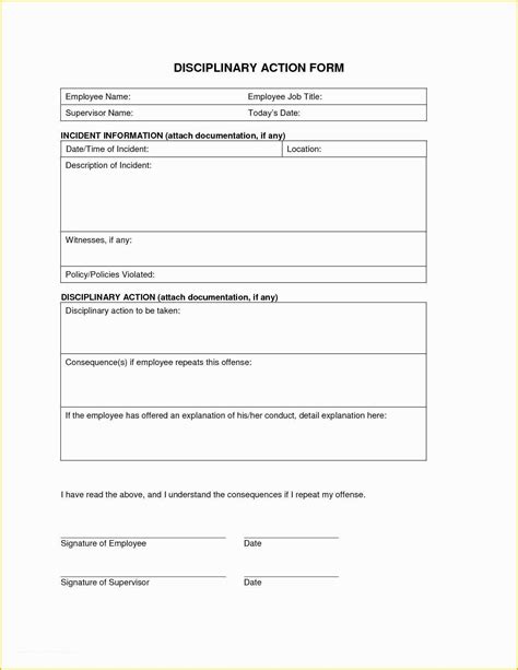 Image result for Employee Discipline Form Template