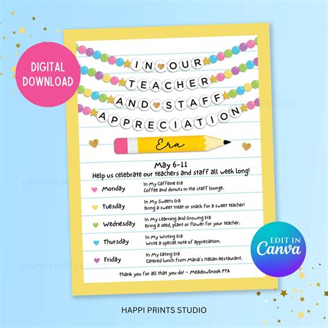 In Our Teacher Appreciation Era Flyer, Editable Teacher Appreciation ...