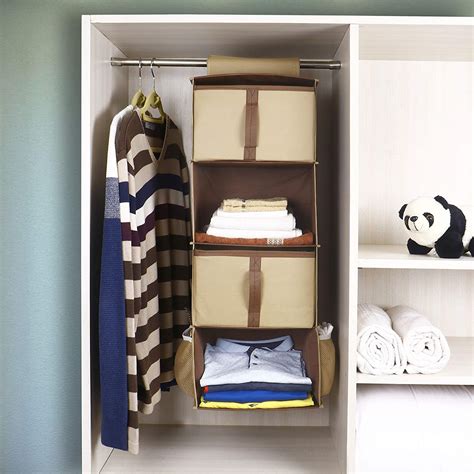 UrbanStorie® 4 Pocket Shelf Hanging Organizer for Wardrobe with Storag ...