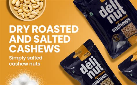 Delinut Roasted and Salted Cashew Nuts - Simply Salty - 80 Grams Pouch ...