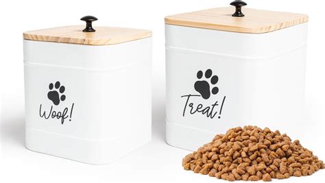Amazon.com: Dog Treat Container w/ Airtight Bamboo Lid 2 Pack ...
