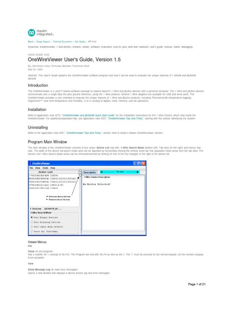 Image result for OneWireViewer Tutorial