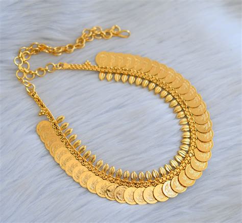 Gold tone Lakshmi coin Kerala style necklace dj-40788 – dreamjwell
