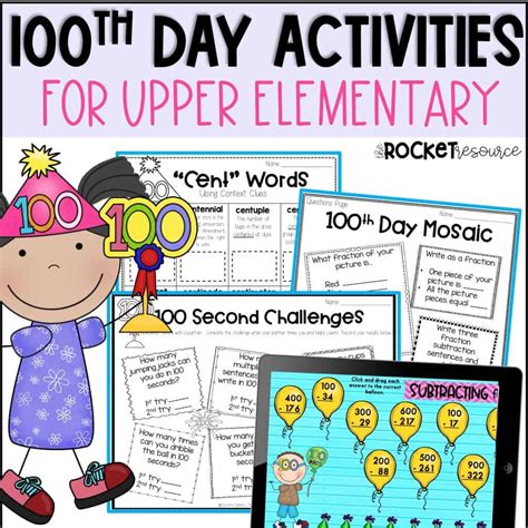 100th Day of School Math Activities for Upper Elementary - The Rocket ...