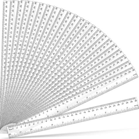 100 reglas transparentes de 12 pulgadas, regla recta con pulgadas y ...