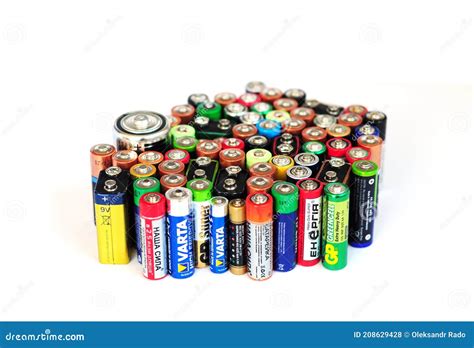 A Group of Lithium Ion Batteries of Different Types and Colors are ...