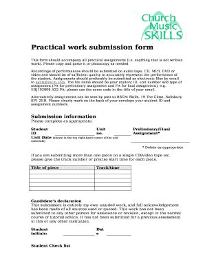 Practical work submission Doc Template | pdfFiller