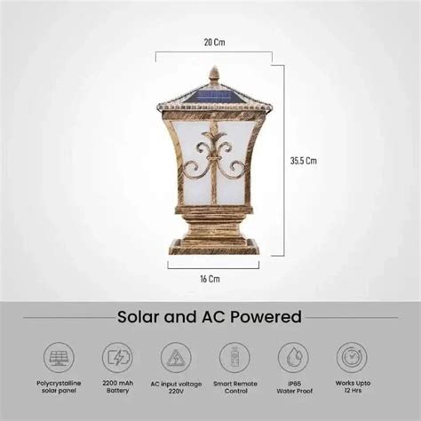 solar outdoor gate lamp | modern frontgate pillar lights in India ...