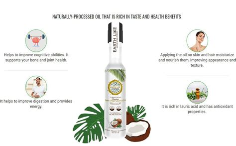 EARTH LIKE Extra Virgin Coconut Oil (500 ml) Enriching & Nourishing Oil ...