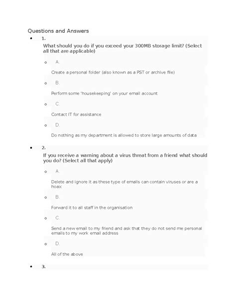 IT Guidelines Quiz: Key Questions and Answers - Studocu