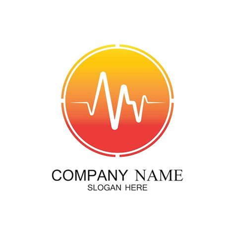Pulse line ilustration vector template | Premium Vector