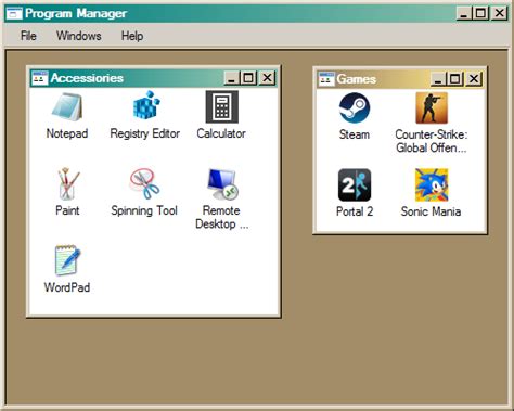 Image result for Program Manager Windows 1.0