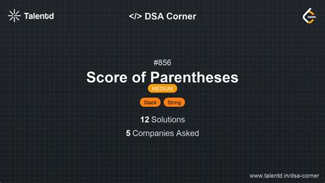 Score of Parentheses - DSA Problem | Talentd