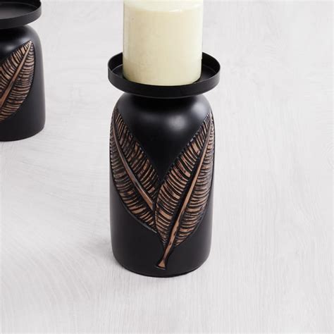 Buy Splendid Leaf Accent Pillar Candle Holder from Home Centre at just ...