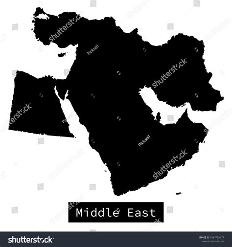 Blackline map of the middle east