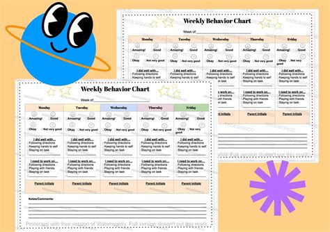 Image result for Weekly Behavior Chart Elementary