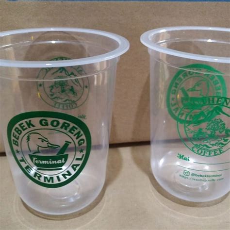 Jual gelas plastik cup PP oval 16 oz 7 gram sablon logo - Jakarta Barat ...