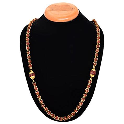 Buy BeBold Religious Gold Brass Rudraksha Mala Two BIG Short link Chain ...