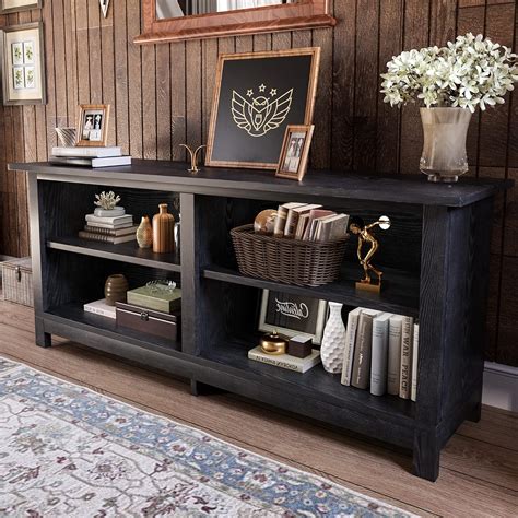 Buy JUMMICO Classic 4 Cubby TV Stand, Wood TV Stand for 65 Inch TV ...