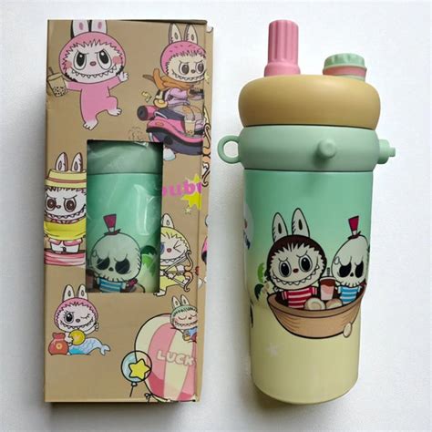 Labubu & Tycoco Hot & Cold Sipper Water Bottle Green 1Ltr Stainless St ...