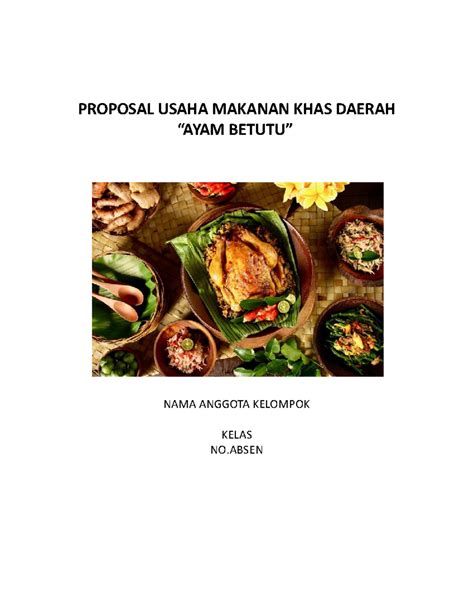 Contoh-Proposal-Makanan - PROPOSAL USAHA MAKANAN KHAS DAERAH “AYAM ...
